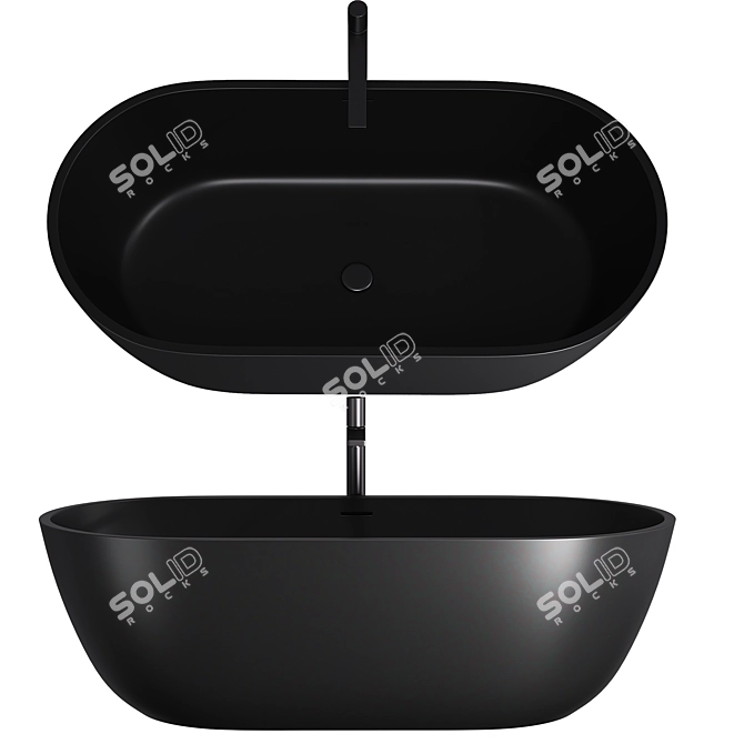 Zurich Solid Surface Tub - 160cm 3D model image 1