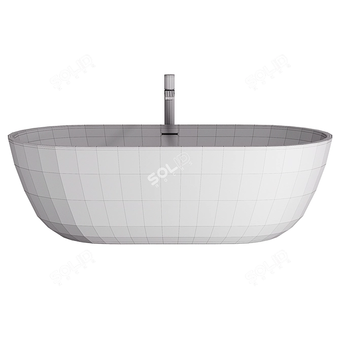 Zurich Solid Surface Tub - 160cm 3D model image 2