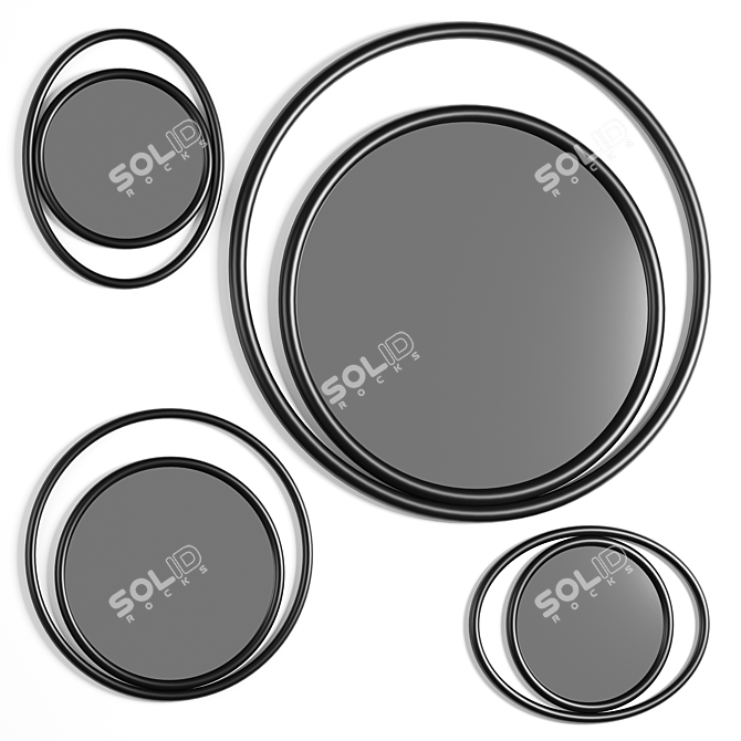 Elegant Eye-catching Mirrors 3D model image 1