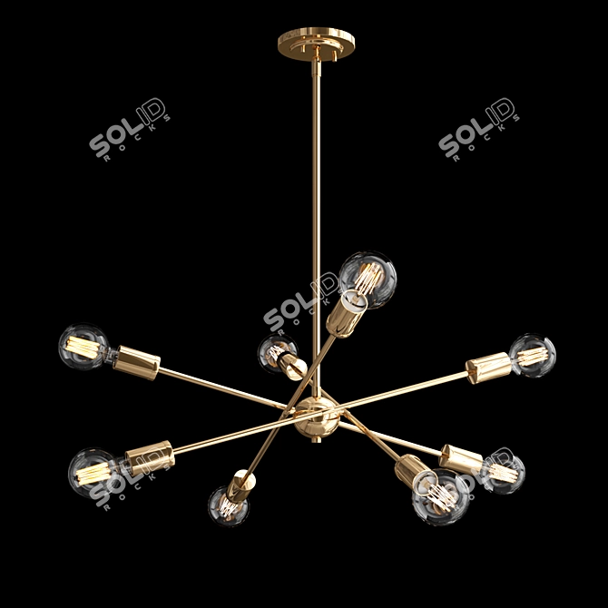 Modern 8-Light Chandelier 3D model image 1