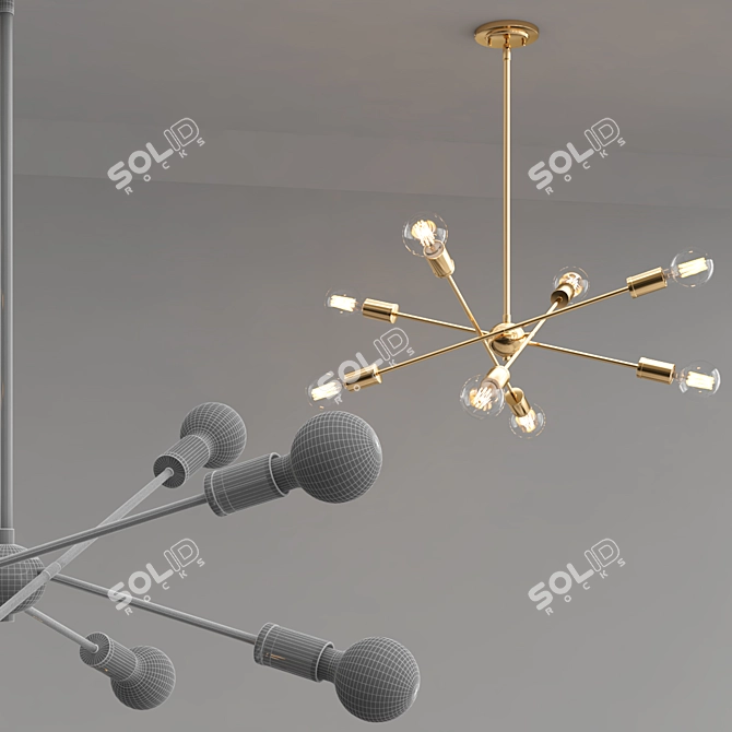 Modern 8-Light Chandelier 3D model image 4