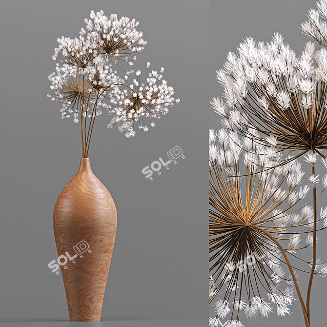 Elegant Dry Flower Set 3D model image 2