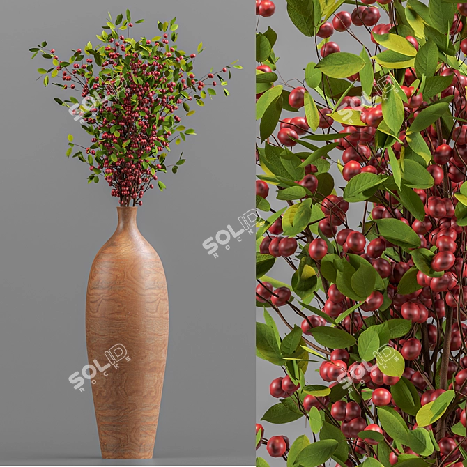 Elegant Dry Flower Set 3D model image 3