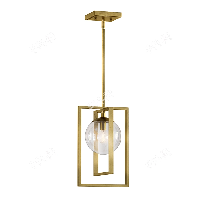 Elegant Albia Gold Pendant 3D model image 1