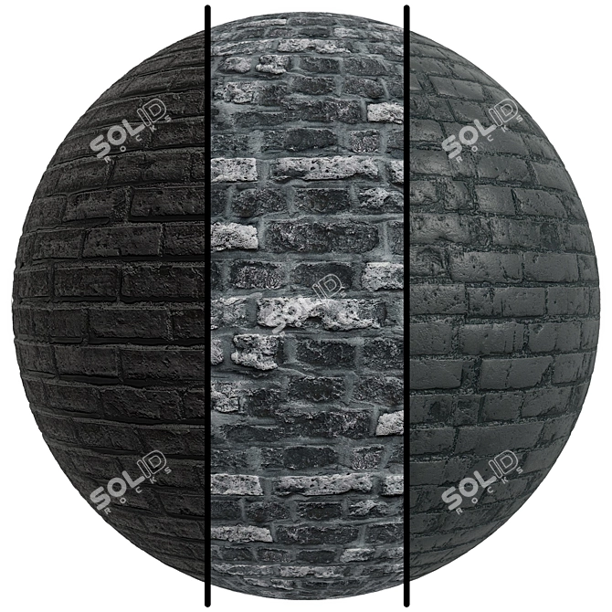 Black Brick Collection: 4K PBR 3D model image 1