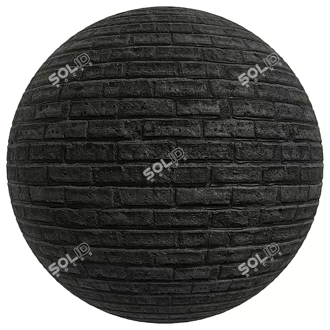 Black Brick Collection: 4K PBR 3D model image 2