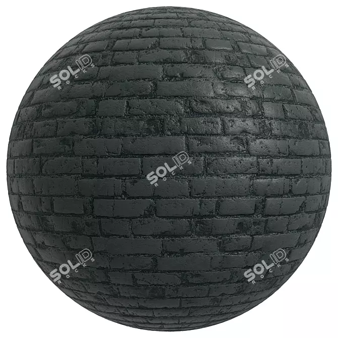 Black Brick Collection: 4K PBR 3D model image 4