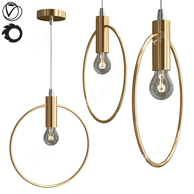 Elegant Nordic Chandelier 3D model image 1