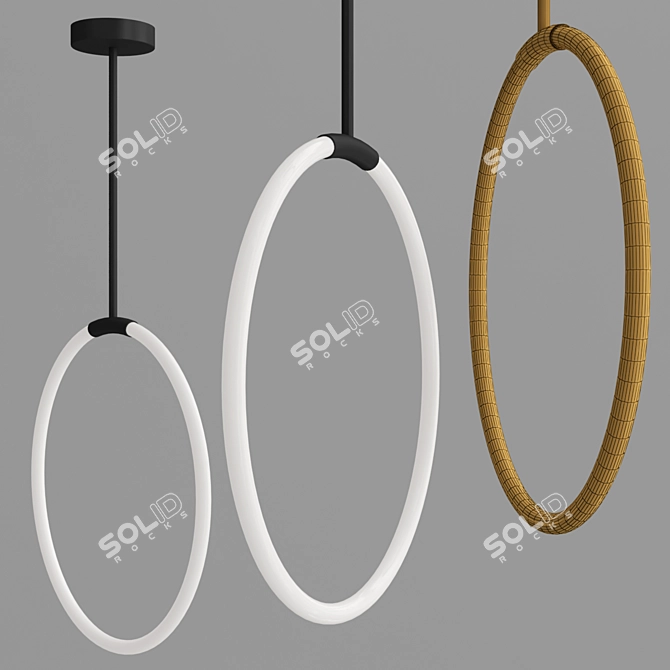 Modern LED Chandelier 3D model image 2