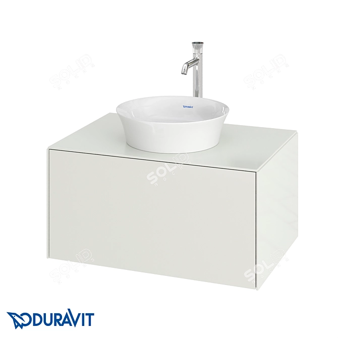 Duravit White Tulip Hanging Bedside Table 3D model image 1