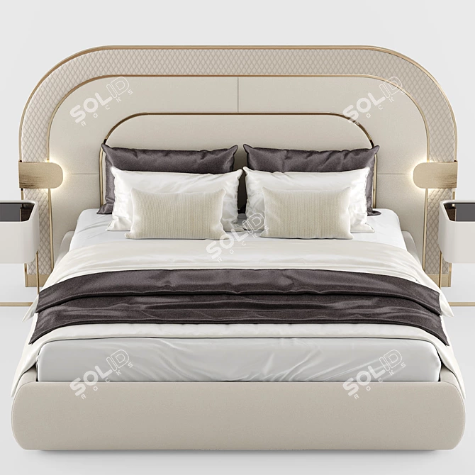 Elegant Eden Double Bed 3D model image 4