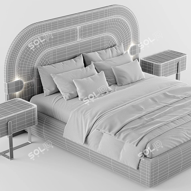 Elegant Eden Double Bed 3D model image 7