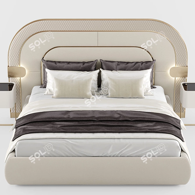 Elegant Eden Double Bed 3D model image 10