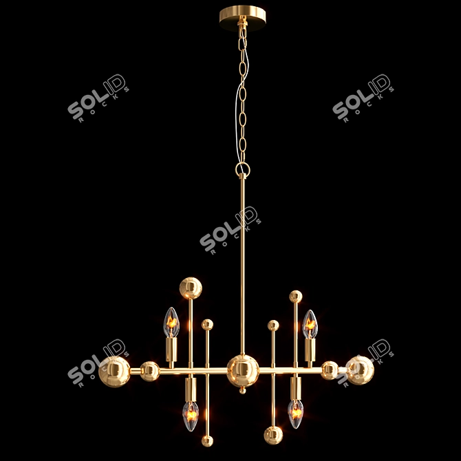 Elegant Gold Chandelier 3D model image 1