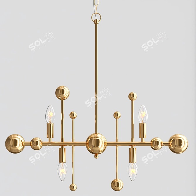 Elegant Gold Chandelier 3D model image 2