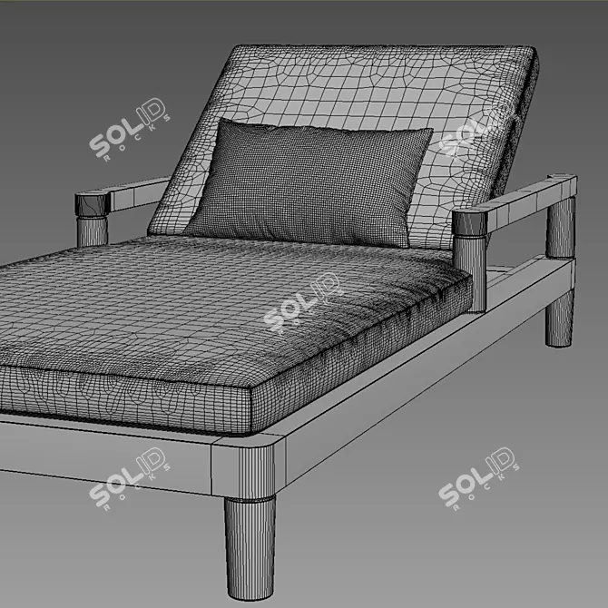 Restoration Hardware Miramar Teak Chaise 3D model image 5