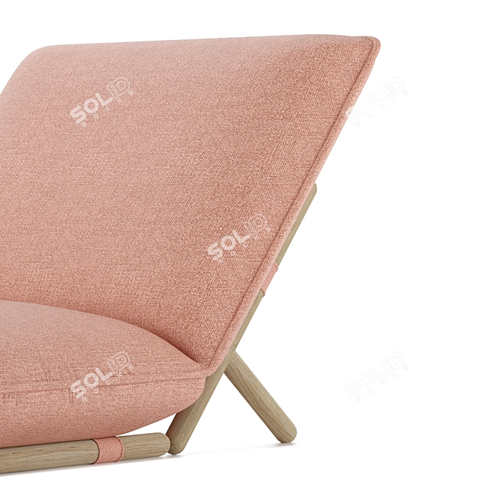 Elegant Hiro Lounge Chair 3D model image 2