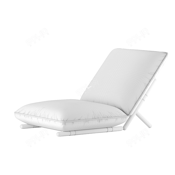 Elegant Hiro Lounge Chair 3D model image 4