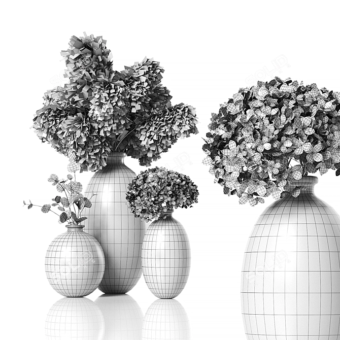 Elegant Dry Floral Arrangements 3D model image 3