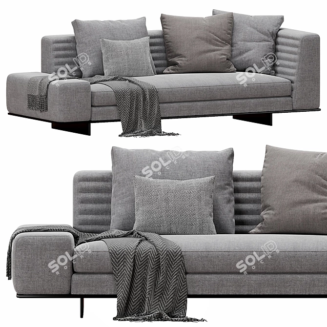 Sleek Minotti Roger Sofa: Modern Design 3D model image 3