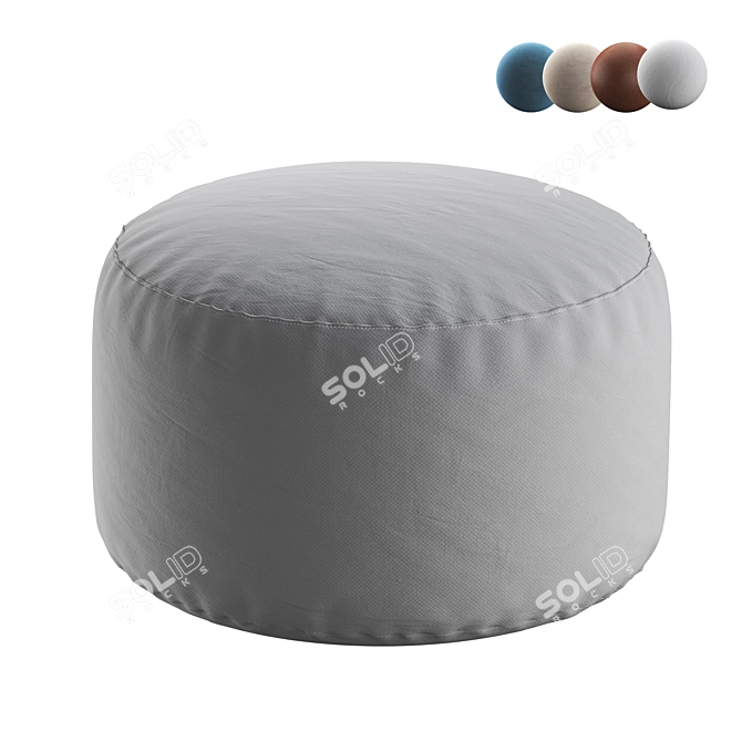 Stylish Round Pouf: Perfect for Any Room 3D model image 1