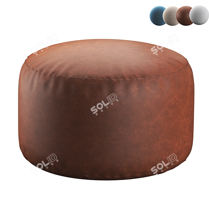 Stylish Round Pouf: Perfect for Any Room 3D model image 3