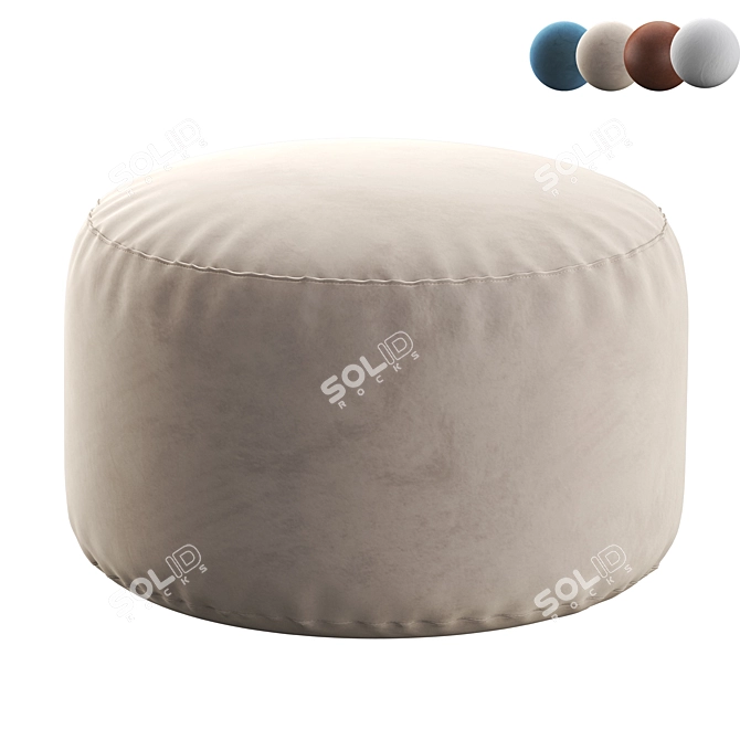 Stylish Round Pouf: Perfect for Any Room 3D model image 4