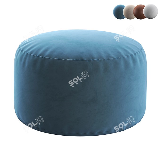Stylish Round Pouf: Perfect for Any Room 3D model image 5