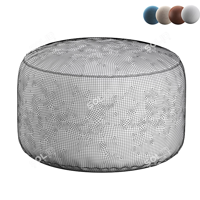 Stylish Round Pouf: Perfect for Any Room 3D model image 6