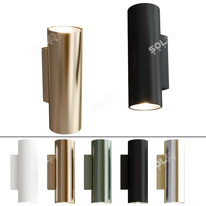 Sleek and Durable YORI Outdoor Wall Lamp 3D model image 1