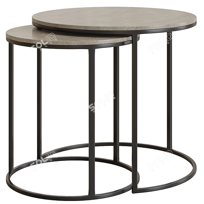 Lavastone Nesting Side Tables 3D model image 1