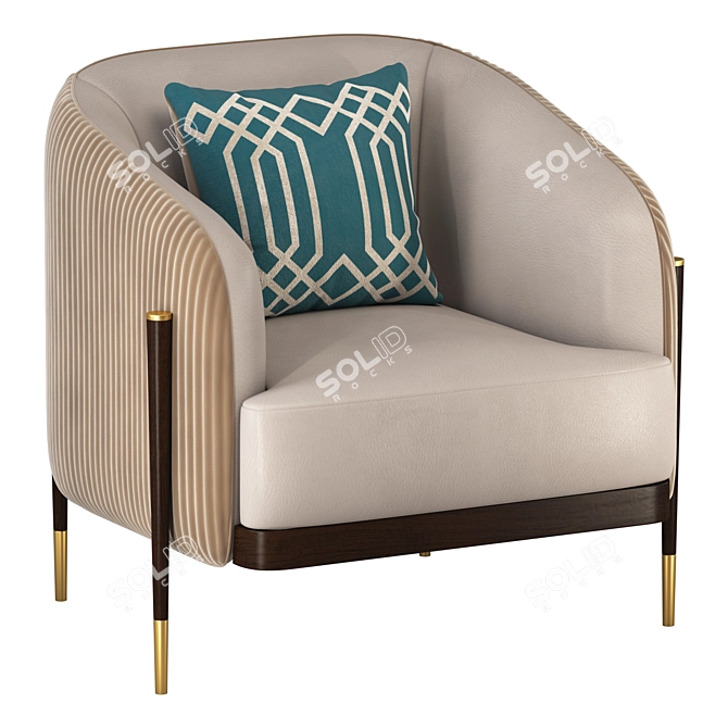 Oxford Armchair: Comfort and Style 3D model image 1