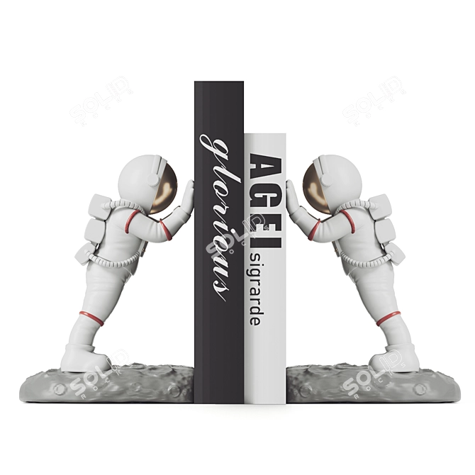 Space Explorer Bookends 3D model image 1