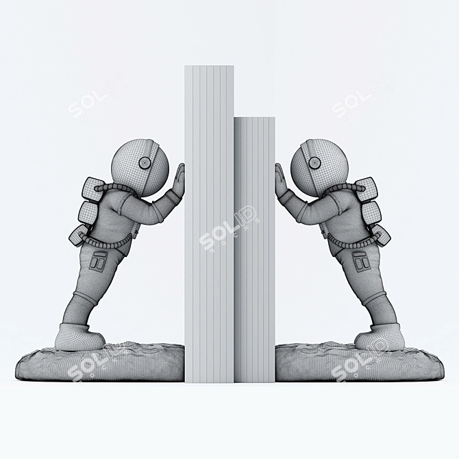 Space Explorer Bookends 3D model image 2