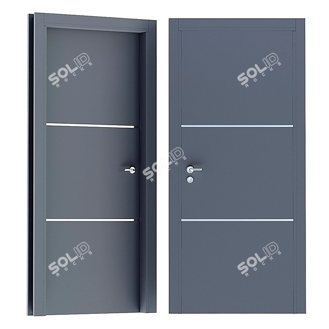 Elegant Essence Bedroom Door 3D model image 1