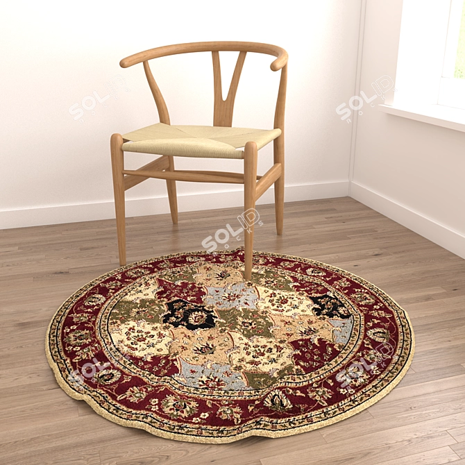 Versatile Round Rugs Set 3D model image 2