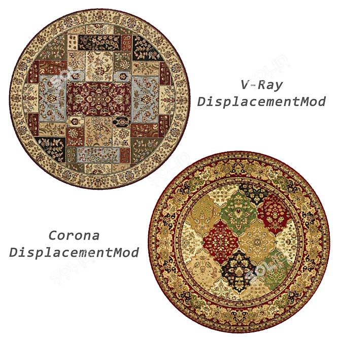 Versatile Round Rugs Set 3D model image 3