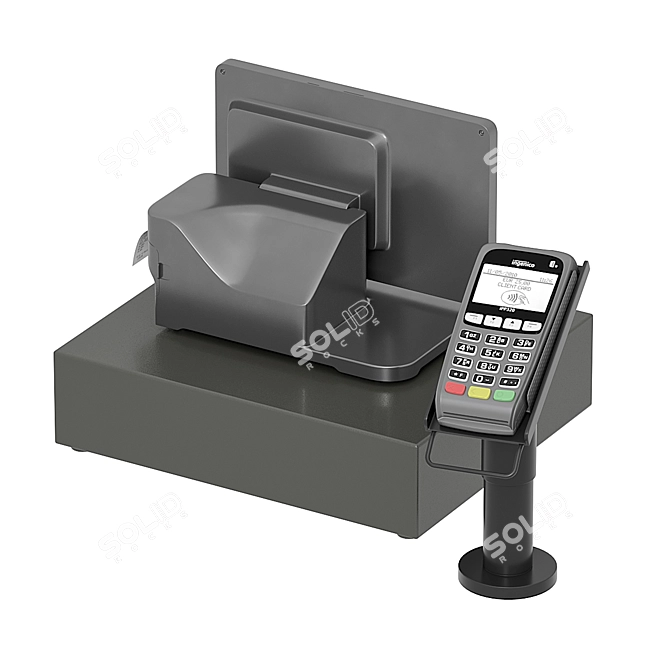 Modern POS Terminal for Electronic Payments 3D model image 1