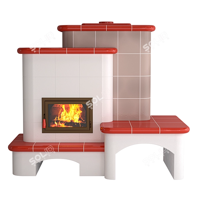 Elegant SABRINA Fireplace Stove 3D model image 1