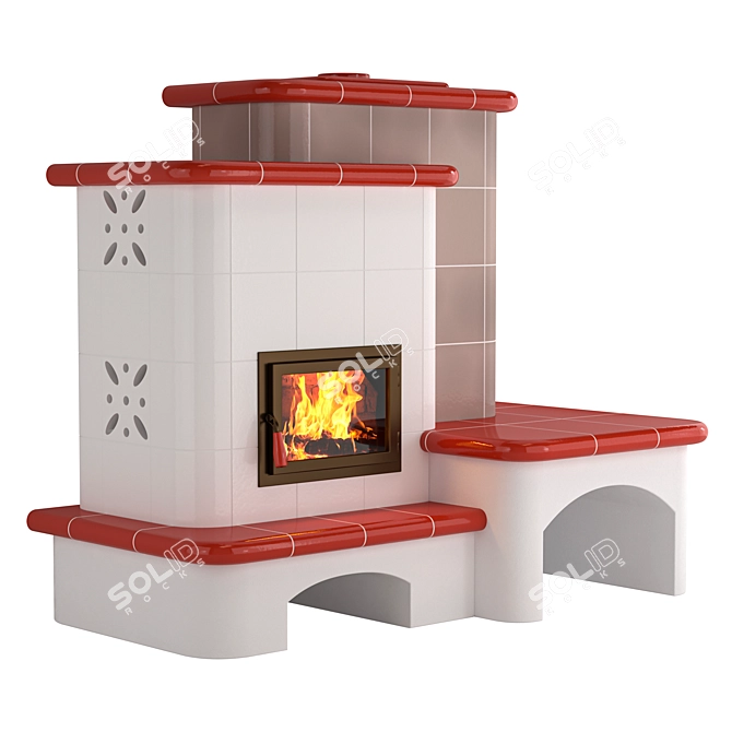 Elegant SABRINA Fireplace Stove 3D model image 3