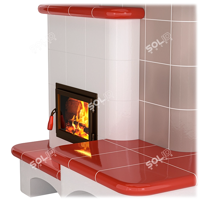 Elegant SABRINA Fireplace Stove 3D model image 4