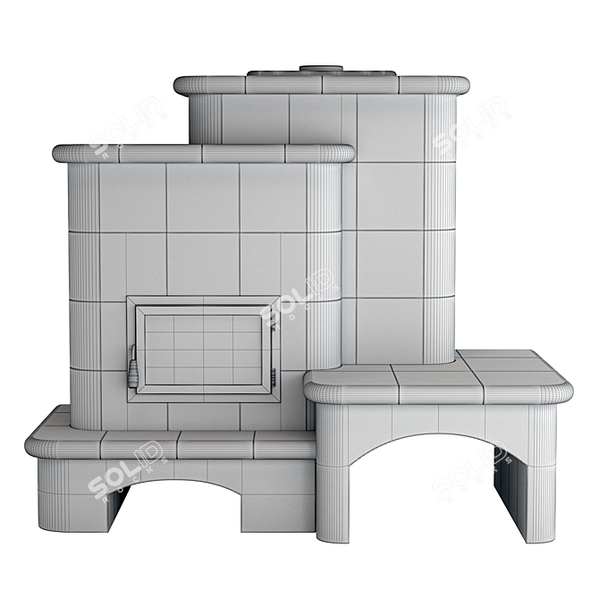 Elegant SABRINA Fireplace Stove 3D model image 5