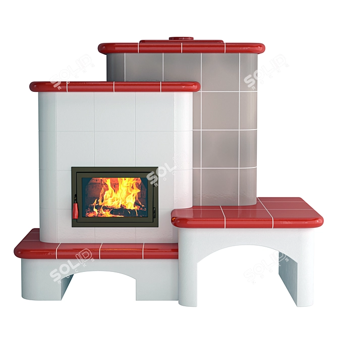 Elegant SABRINA Fireplace Stove 3D model image 6