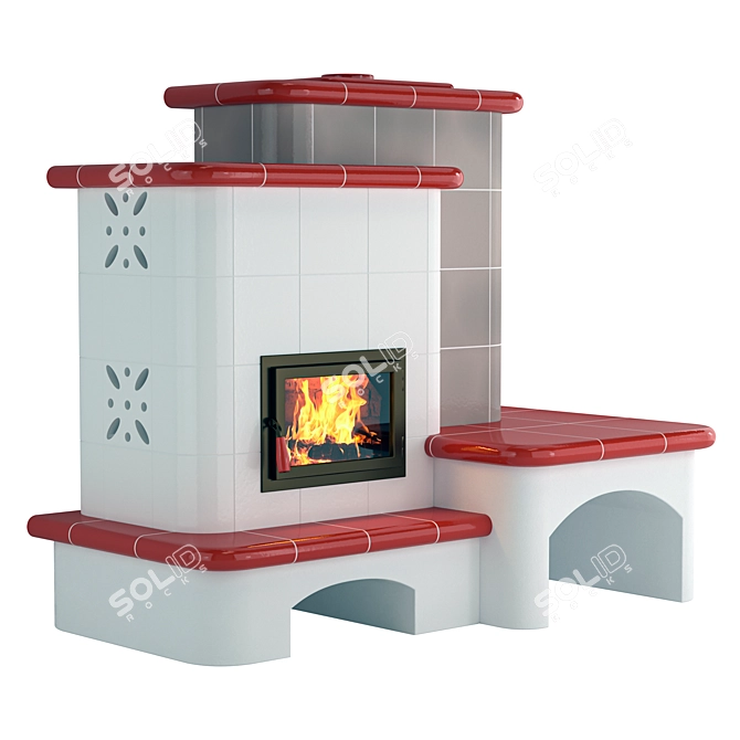 Elegant SABRINA Fireplace Stove 3D model image 8