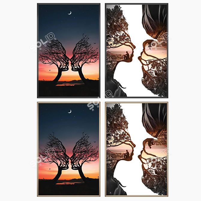 Artistic Set: Paintings & Frames 3D model image 2