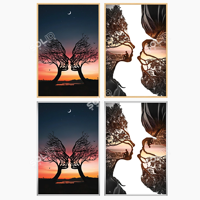 Artistic Set: Paintings & Frames 3D model image 3