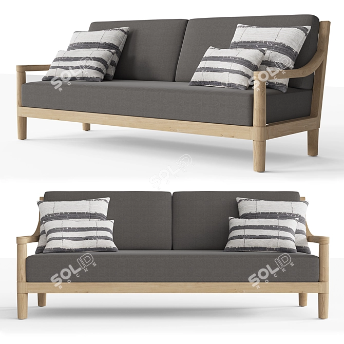 Restoration Hardware Miramar Teak Sofa 3D model image 1