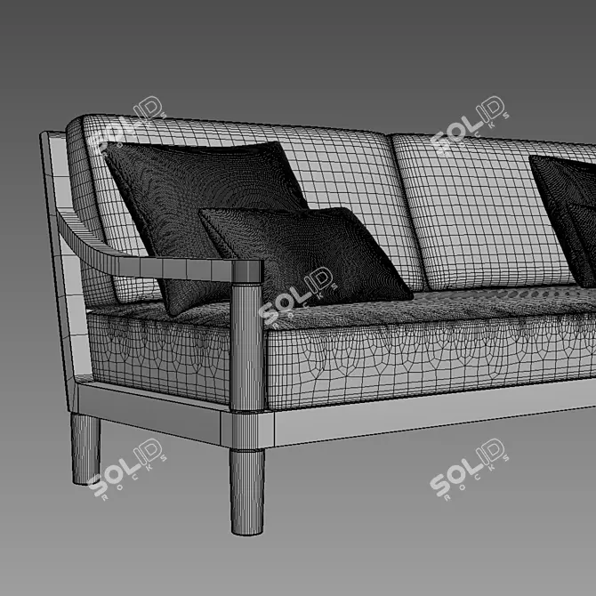 Restoration Hardware Miramar Teak Sofa 3D model image 4