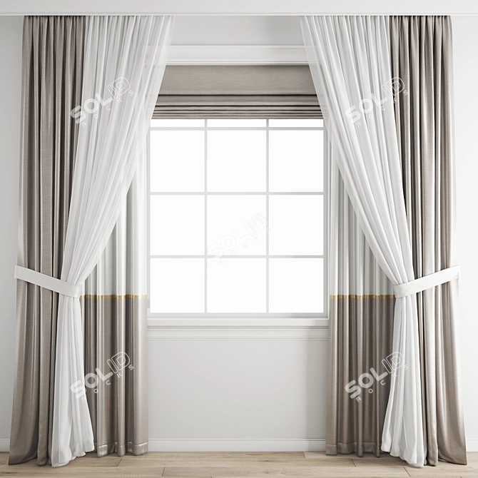 Premium Polygonal Model - Curtain 437 3D model image 1