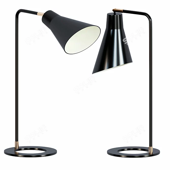 Sleek Modern Gary Table Lamp 3D model image 1